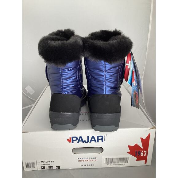 PAJAR Women’s Moscou 3.0 Snow Boots Size US 7 EU 38 Blue Ice Grippers Waterproof - Picture 4 of 10
